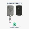 Husa Cheie Auto pentru Renault / Dacia - 4 Butoane - Keyless Go, Piele nabuc, Gri, 48568.12