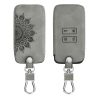 Husa Cheie Auto pentru Renault / Dacia - 4 Butoane - Keyless Go, Piele nabuc, Gri, 48565.16