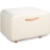 Cutie de paine din metal, Navaris, deschidere frontala, 35.2x23.5x23 cm, Crem, 51503.02.16