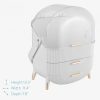 Organizator pentru cosmetice cu 2 sertare si capac transparent Navaris, Alb, 53845.02