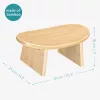 Taburet meditatie Navaris, ergonomic cu margini rotunjite, 41x21x18 cm, maro, bambus