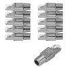 Set 10 Mufe CAT6A RJ-45 pentru cabluri Ethernet CAT6A ecranate, Kwmobile, Argintiu, Metal, 48471.10