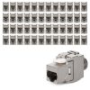Set 48 Mufe CAT6A de 10 Gbit pentru cabluri Ethernet RJ45, Kwmobile, Argintiu, Metal, 45358.48