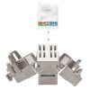 Set 48 Mufe CAT6A de 10 Gbit pentru cabluri Ethernet RJ45, Kwmobile, Argintiu, Metal, 45358.48
