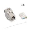Set 48 Mufe CAT6A de 10 Gbit pentru cabluri Ethernet RJ45, Kwmobile, Argintiu, Metal, 45358.48