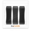 Set 3 Suporti tip inel pentru telefon, Kwmobile, Negru, Plastic, 53947.03.01