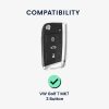 Husa Cheie Auto pentru VW / Skoda / Seat - 3 Butoane, kwmobile, Silicon, Rosu / Negru, 54022.03