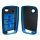 Husa Cheie Auto pentru VW / Skoda / Seat - 3 Butoane, kwmobile, Silicon, Albastru / Negru, 54022.02