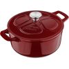 Oala din fonta antiaderenta Navaris pentru Plite/Cuptoare - 24cm - 3,5L - Rosu inchis, 48777.01.20