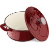 Oala din fonta antiaderenta Navaris pentru Plite/Cuptoare - 24cm - 3,5L - Rosu inchis, 48777.01.20