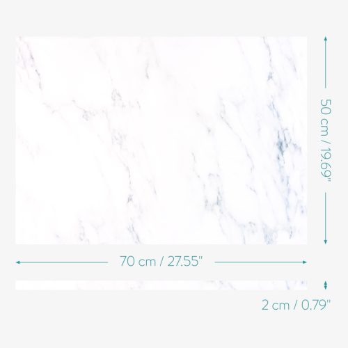 Tabla magnetica Navaris, 70x50 cm, design marmura alba, pentru note, marker si magneti, alb, MDF