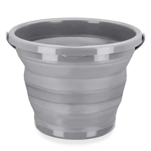 Galeata pliabila din cauciuc termoplastic Navaris, 10 L, Gri, 45985.3.22