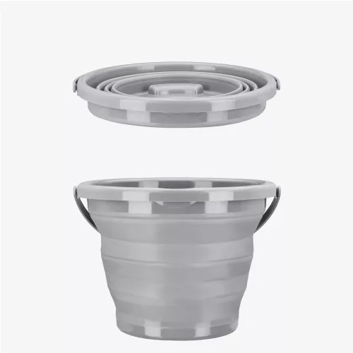 Galeata pliabila din cauciuc termoplastic Navaris, 10 L, Gri, 45985.3.22