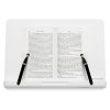 Suport pentru carti din bambus Navaris, 2 brate reglabile, 33 x 24 cm, Alb, 52801.2.02