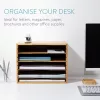 Organizator documente Navaris, 33x24.5x26 cm, rafturi reglabile, birou, maro, bambus