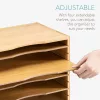 Organizator documente Navaris, 33x24.5x26 cm, rafturi reglabile, birou, maro, bambus