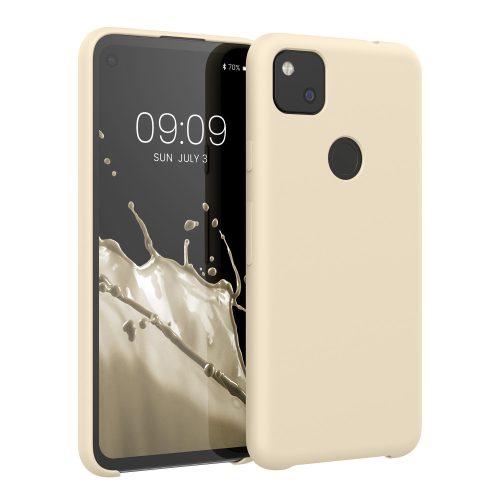 Husa Google Pixel 4a, Silicon, Crem, 52549.204