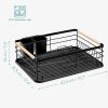 Scurgator de vase Navaris, cu suport de picurare, cu raft pentru farfurii, pahare si tacamuri, negru, 42.5x31.5x14 cm, 52545.02