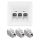 Set 1 Priza tripla de retea RJ45 cu 3 mufe CAT 6A, Kwmobile, Alb, Metal, 54571.03.01