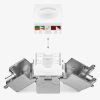 Set 5 Prize ecranate de retea RJ45 cu 5 mufe CAT 6A, Kwmobile, Alb, Metal, 54571.01.05