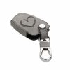 Husa Cheie Auto pentru Mercedes Benz - 2-3 Butoane, kwmobile, Piele nabuc, Gri, 54576.01