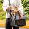 Rucsac de transport animale de companie Navaris pentru bicicleata, Poliester, Gri, 54595.22