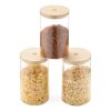 Set 3 Borcane de depozitare cu capac din bambus Navaris, 1000 ml, 54600.02.03