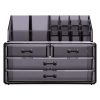 Organizator pentru cosmetice cu sertare Navaris, Negru transparent, 54656.01