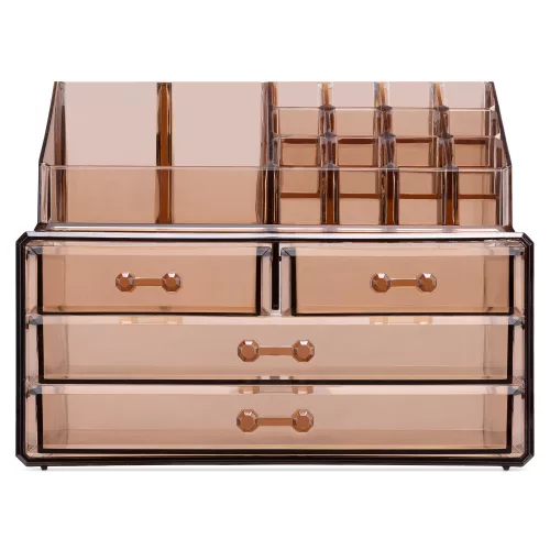 Organizator pentru cosmetice cu sertare Navaris, Maro transparent, 54656.05