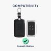 Husa Cheie Auto pentru Renault / Dacia - 4 Butoane - Keyless Go, kwmobile, Piele naturala, Negru, 54669.01