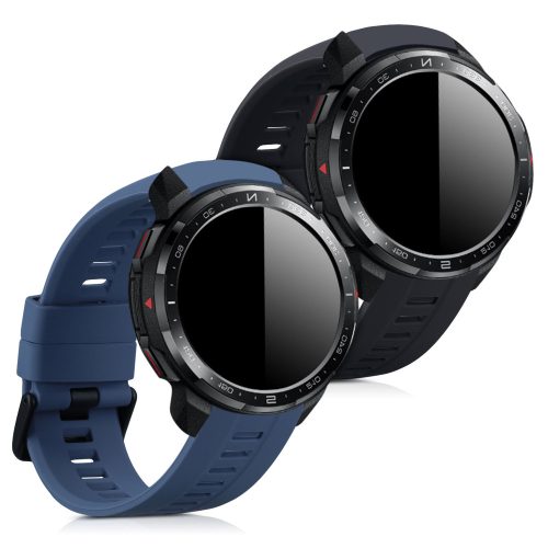 Set 2 curele pentru Honor Watch GS Pro, Silicon, Negru / Albastru, 53585.02