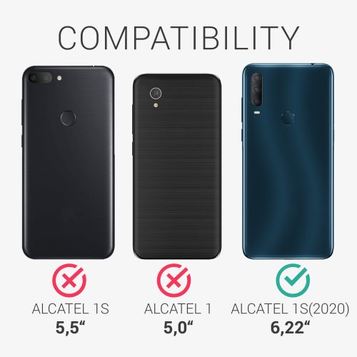 Husa Alcatel 1S (2020), Piele ecologica, Negru, 54800.01