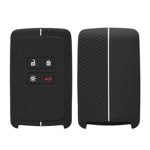 Husa Cheie Auto pentru Renault / Dacia - 4 Butoane - Keyless Go, kwmobile, Silicon, Negru, 54806.02