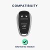 Husa Cheie Auto pentru Alfa Romeo - 3 Butoane, kwmobile, Silicon, Negru, 53855.02