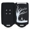 Husa Cheie Auto pentru Renault / Dacia - 4 Butoane - Keyless Go, kwmobile, Silicon, Negru / Alb, 49769.18