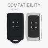 Husa Cheie Auto pentru Renault / Dacia - 4 Butoane - Keyless Go, kwmobile, Silicon, Negru / Alb, 49769.18