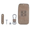 Husa Cheie Auto pentru Renault / Dacia - 4 Butoane - Keyless Go, kwmobile, Piele ecologica, Maro, 54927.01