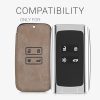 Husa Cheie Auto pentru Renault / Dacia - 4 Butoane - Keyless Go, kwmobile, Piele ecologica, Maro, 54927.01