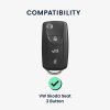 Husa Cheie Auto pentru VW / Skoda / Seat - 3 Butoane, kwmobile, Silicon, Negru / Silver, 54021.04