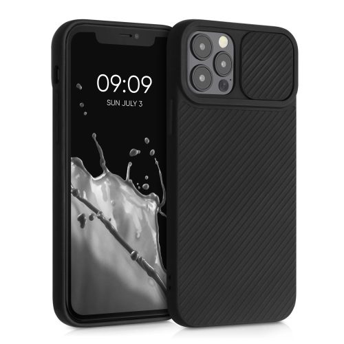 Husa iPhone 12 / iPhone 12 Pro, Silicon, Negru, 55098.01