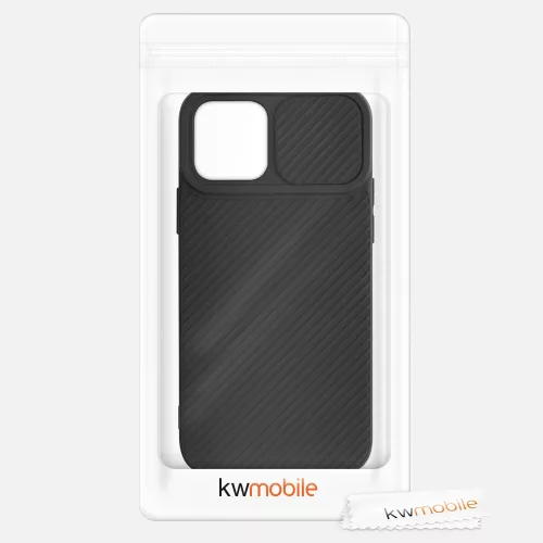 Husa iPhone 12 / iPhone 12 Pro, Silicon, Negru, 55098.01