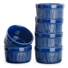 Set 6 ramekin ceramice Navaris, 9 cm, pentru cuptor 220C, deserturi/tapas, albastru, Ceramica