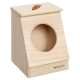 Hranitor fan Navaris din lemn pentru iepuri si rozatoare, 18x17x23 cm, cu capac, 55332.1