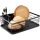 Raft scurgator de vase, Navaris, cu suport tacamuri, tava scurgere, metal, 41.5 x 30.5 x 14 cm, negru, 55341.01