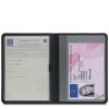 Husa pentru documente auto, Kwmobile, Negru/Alb, Piele ecologica, 53857.05