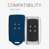 Husa Cheie Auto pentru Renault / Dacia - 4 Butoane - Keyless Go, kwmobile, Silicon, Albastru, 48035.17