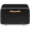 Cutie de paine din metal, Navaris, deschidere frontala, 35.2x23.5x23 cm, Negru, 51503.02.01