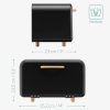 Cutie de paine din metal, Navaris, deschidere frontala, 35.2x23.5x23 cm, Negru, 51503.02.01