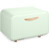  Cutie de paine din metal, Navaris, deschidere frontala, 35.2x23.5x23 cm, Verde deschis, 51503.02.71