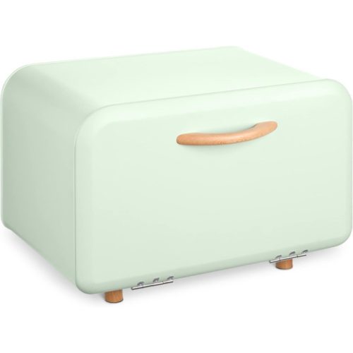  Cutie de paine din metal, Navaris, deschidere frontala, 35.2x23.5x23 cm, Verde deschis, 51503.02.71